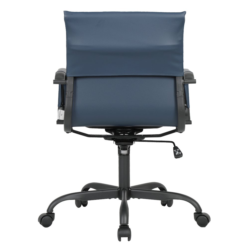 Harris Leather Office Chair in Blue With Black Frame. Picture 33