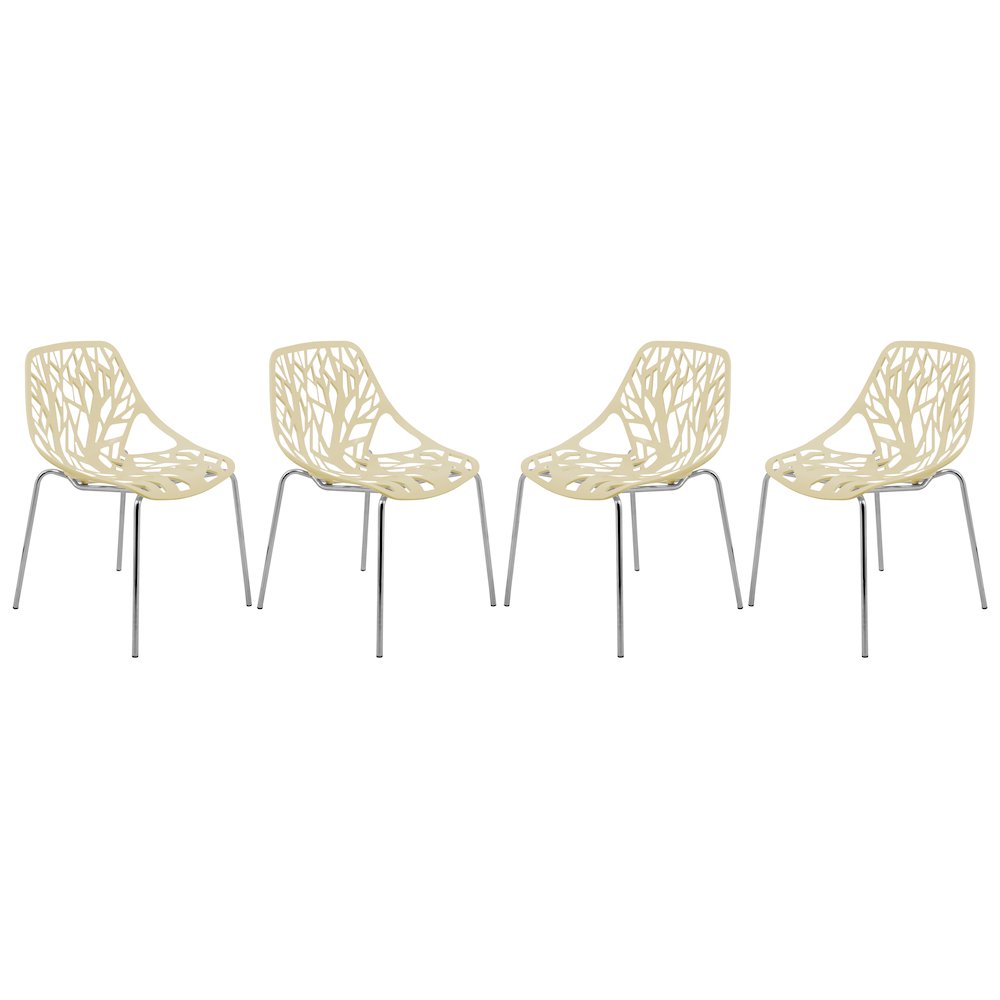 Modern Asbury Dining Chair w/ Chromed Legs, Set of 4. Picture 9