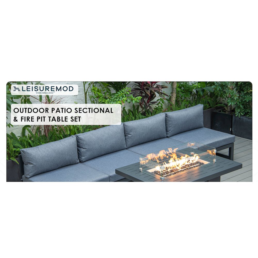 Chelsea 5-Piece Middle Patio Chairs and Fire Pit Table. Picture 16