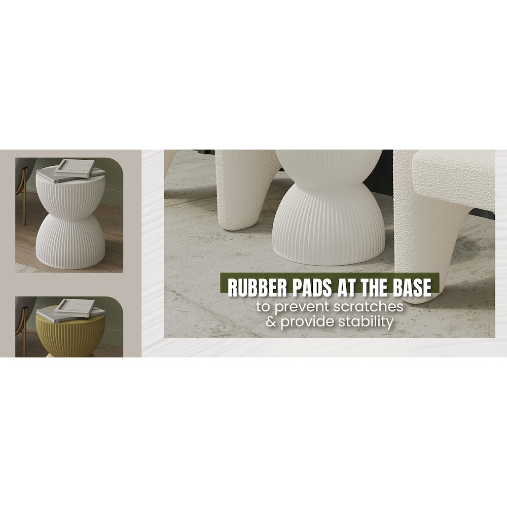 Modern Side End Table Spire Series In White. Picture 19