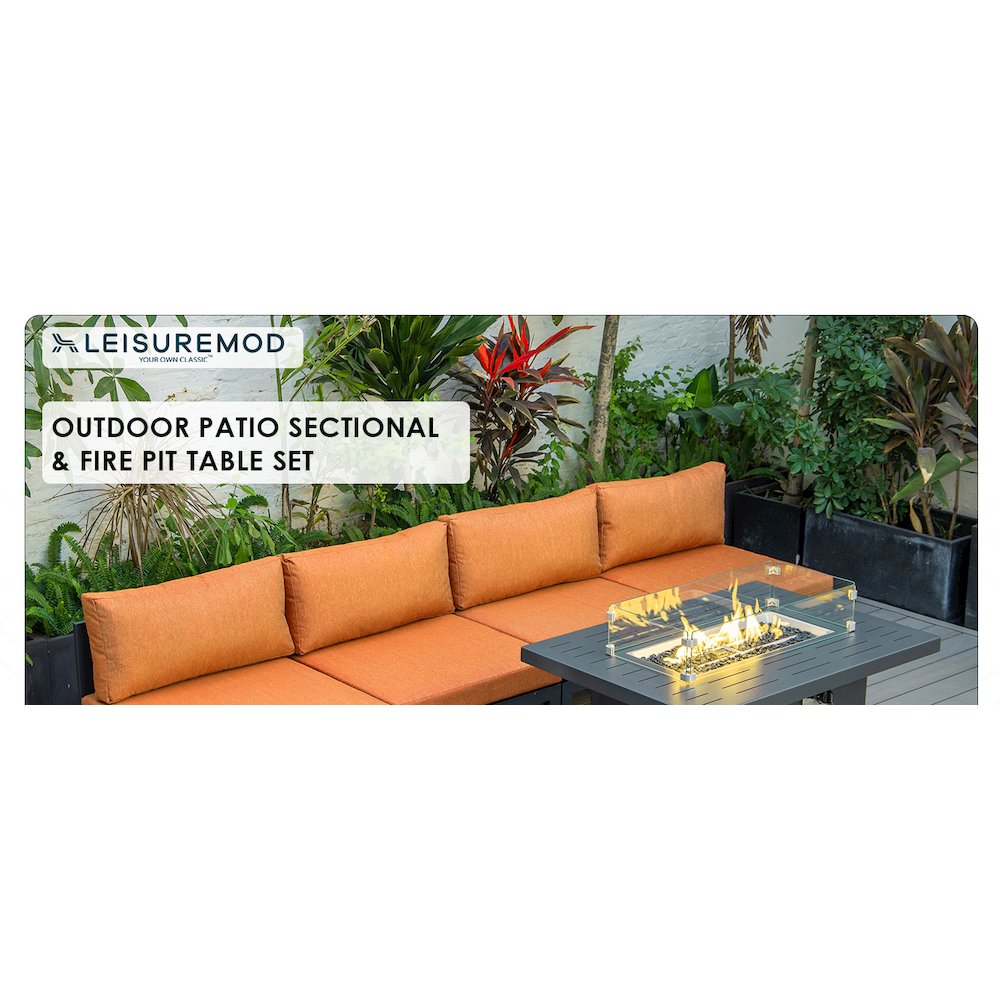 Chelsea 5-Piece Middle Patio Chairs and Fire Pit Table. Picture 16