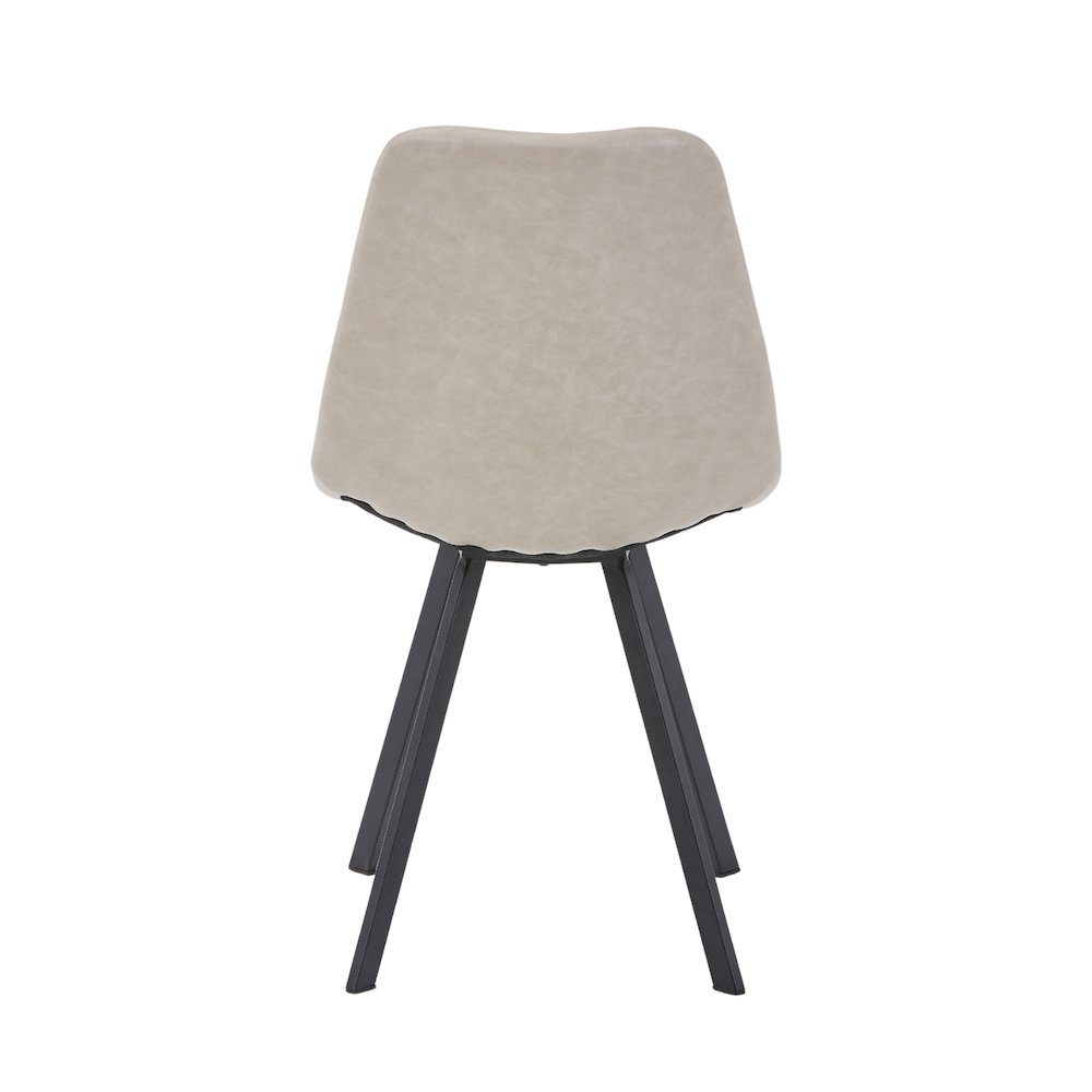 Markley Modern Leather Dining Chair With Metal Legs, Light Grey. Picture 15