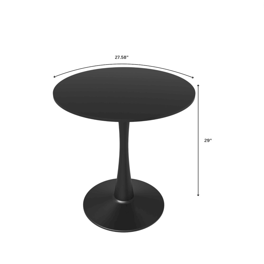 Leisyremod Bristol 27" Round Dining Table Black base with Black top. Picture 18