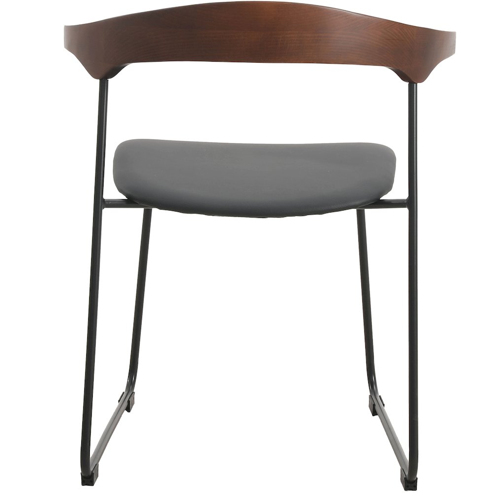 Lyra Collection Modern Chair in Black Walnut Color back and Black Seat. Picture 13