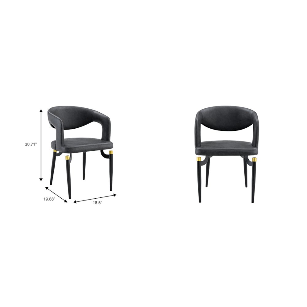 Entice Collection Modern Dining Chair in Charcoal Black. Picture 44