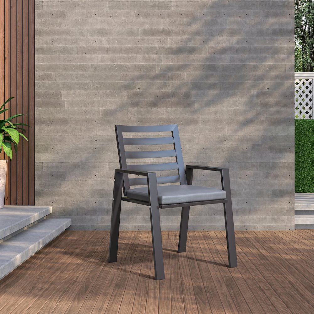 Chelsea Modern Patio Dining Armchair Set of 2. Picture 7
