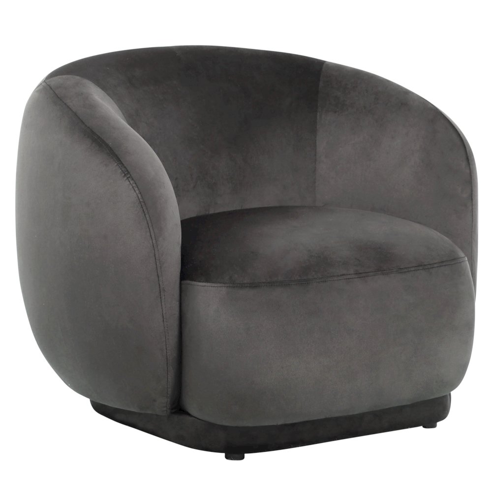 Faze Collection Modern Single Seater Sofa in Light Grey Velvet. Picture 1