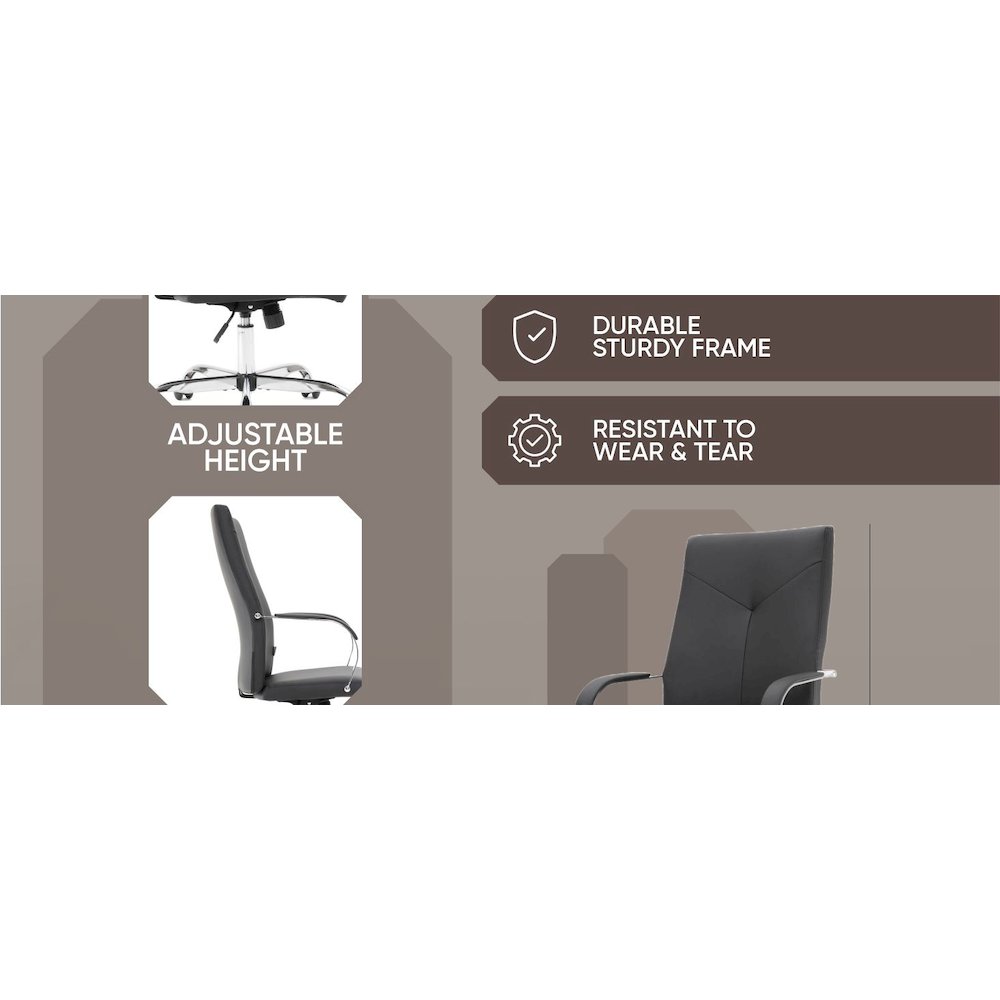 Sonora Modern High-Back Leather Office Chair. Picture 45