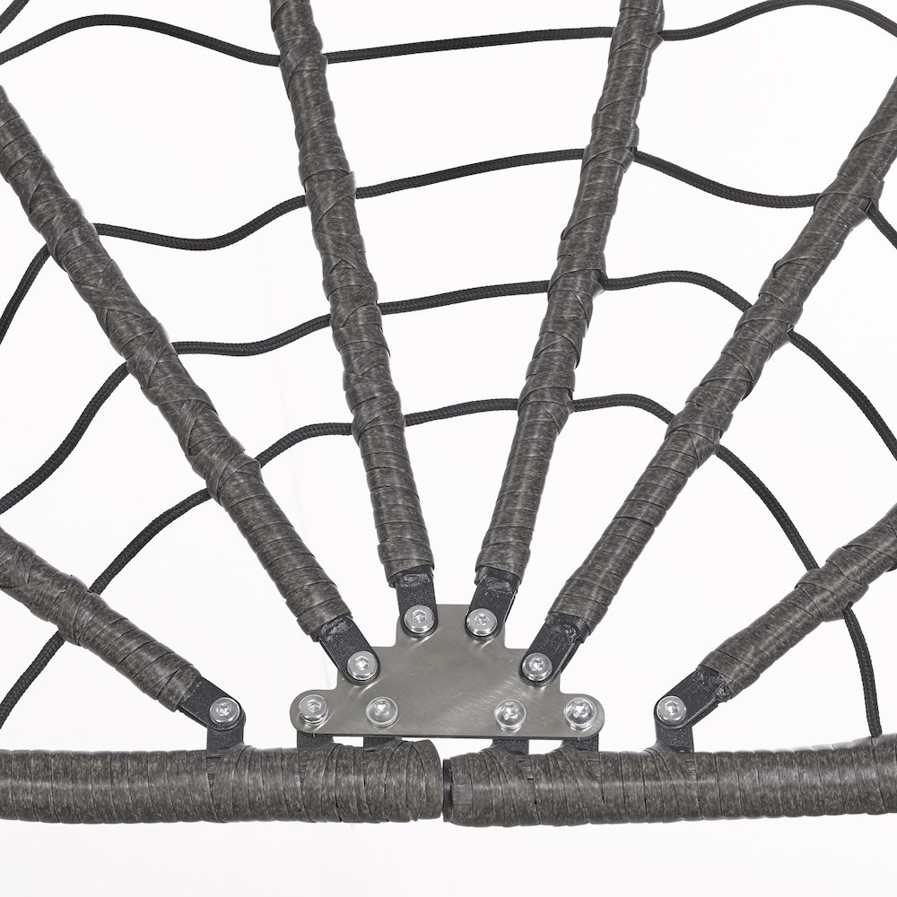 Summit Series Outdoor Egg Swing Chair In Black With CHarcoal Cushions. Picture 18