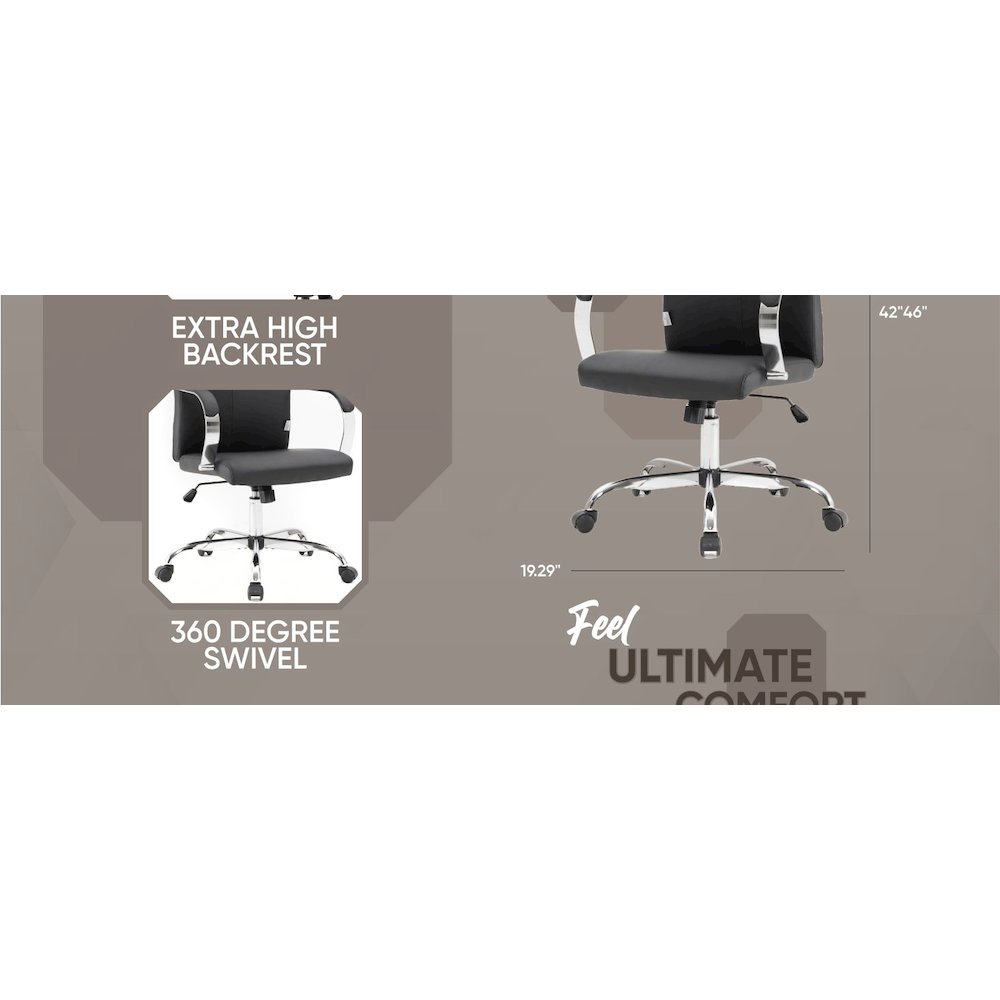 Sonora Modern High-Back Leather Office Chair. Picture 46