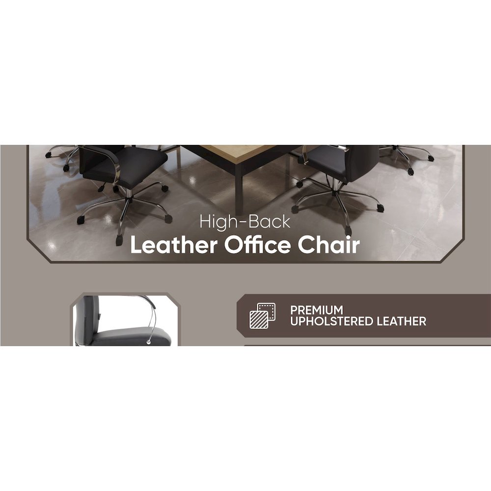 Sonora Modern High-Back Leather Office Chair. Picture 47