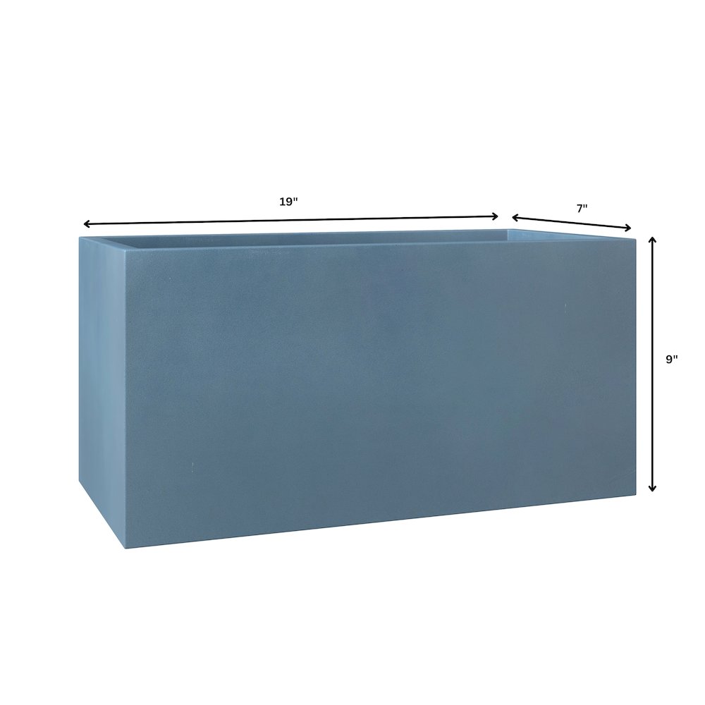 Bloom Series Poly Stone Planter 9" , 19.7" Long In Aged Concrete. Picture 6