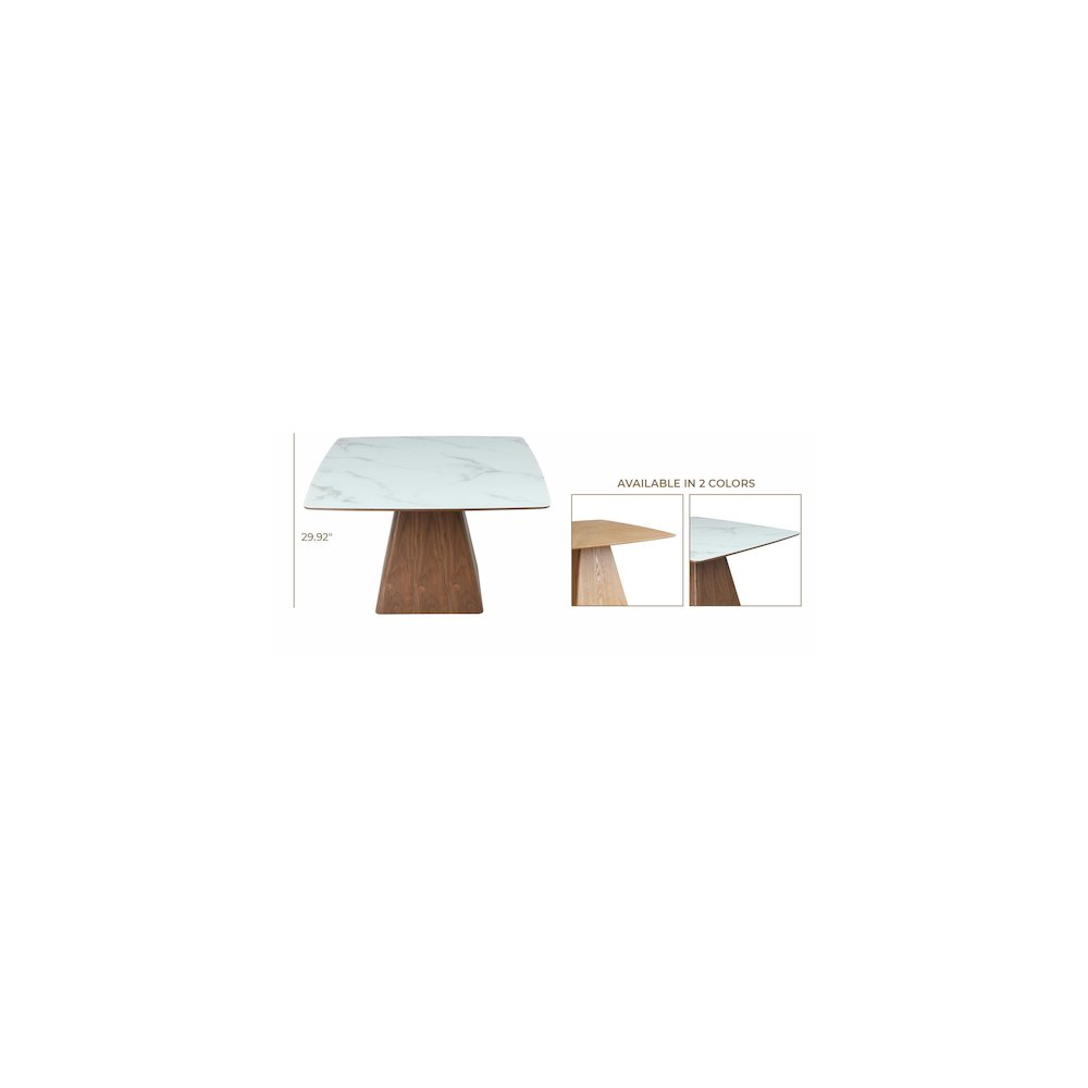 Modern Dining Wooden Square Dining Table Walnut With Marbled Top. Picture 13