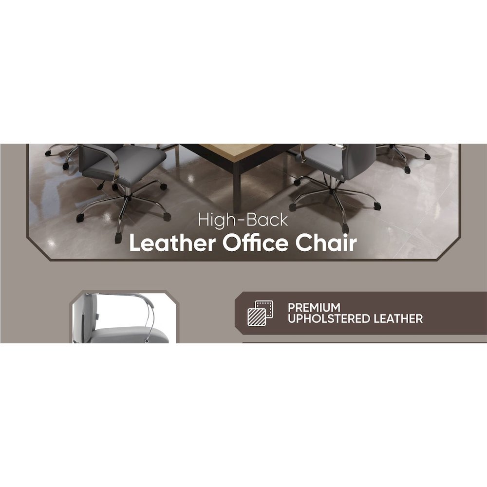 Sonora Modern High-Back Leather Office Chair. Picture 39
