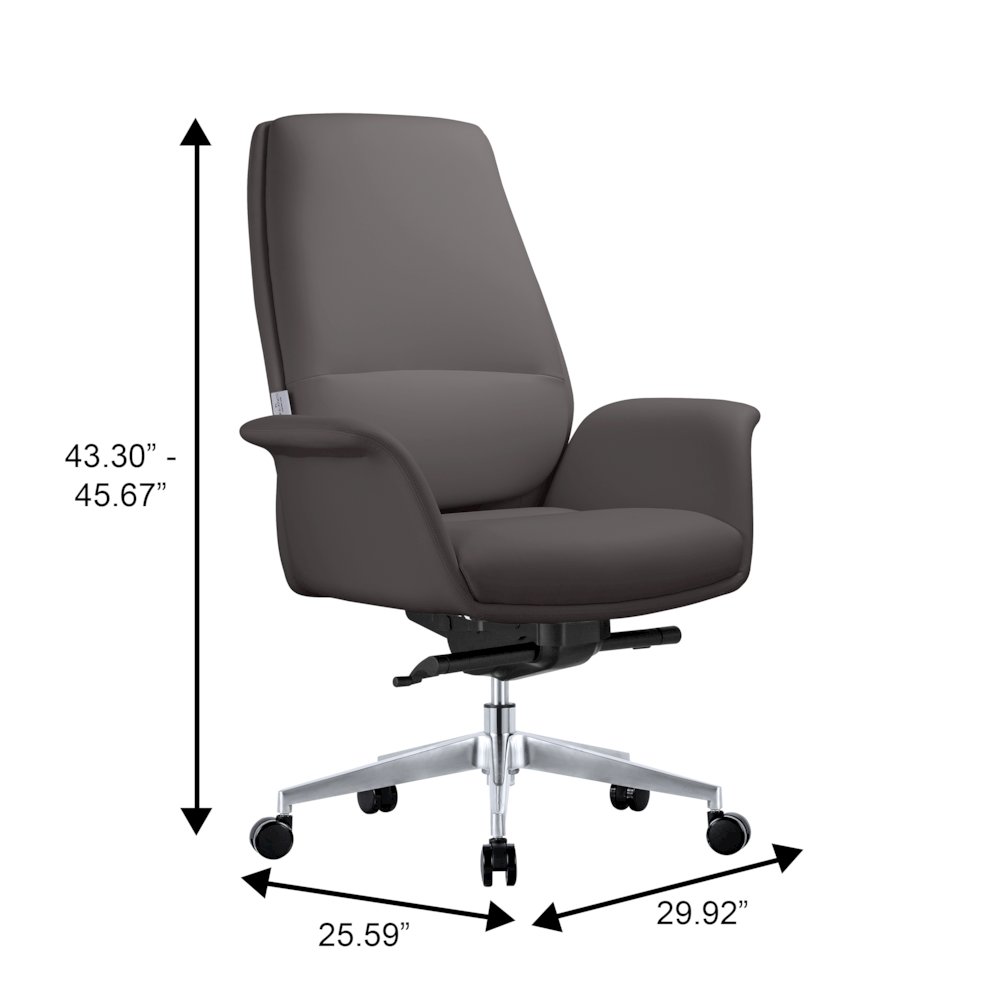 Summit Series Office Chair In Grey Leather. Picture 4