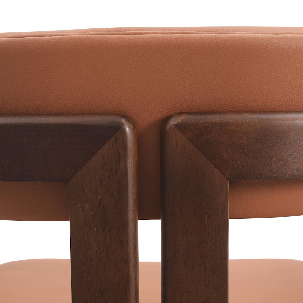 Velo Series Modern Dining Chair in Black Walnut Wood with Dark Brown Seat. Picture 12