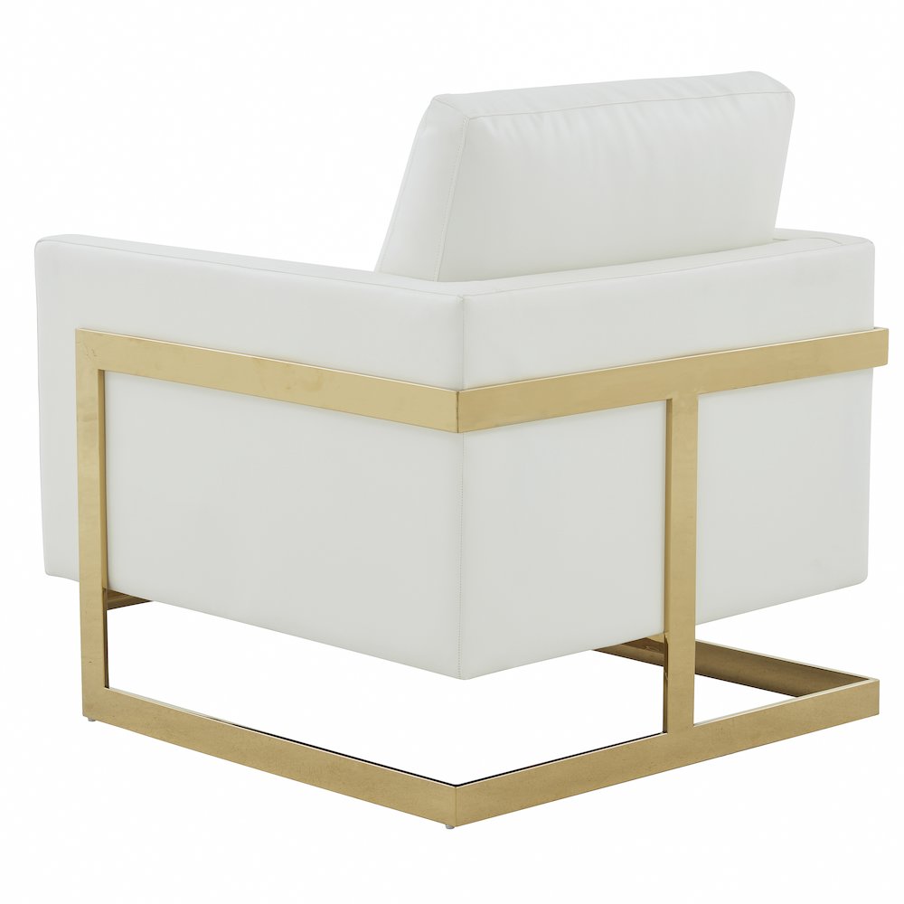 Lincoln Leather Accent Armchair With Gold Frame. Picture 8