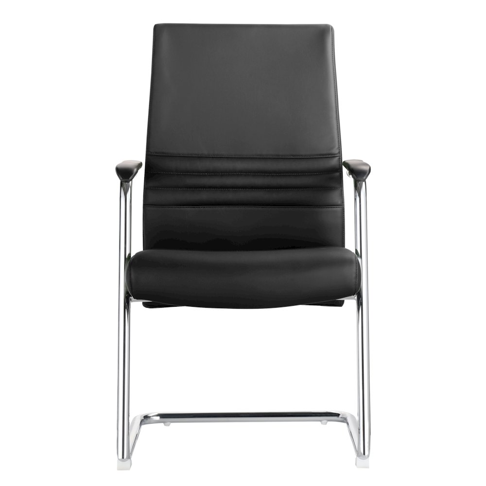 Aleen Series Guest Office Chair In Black Leather. Picture 12