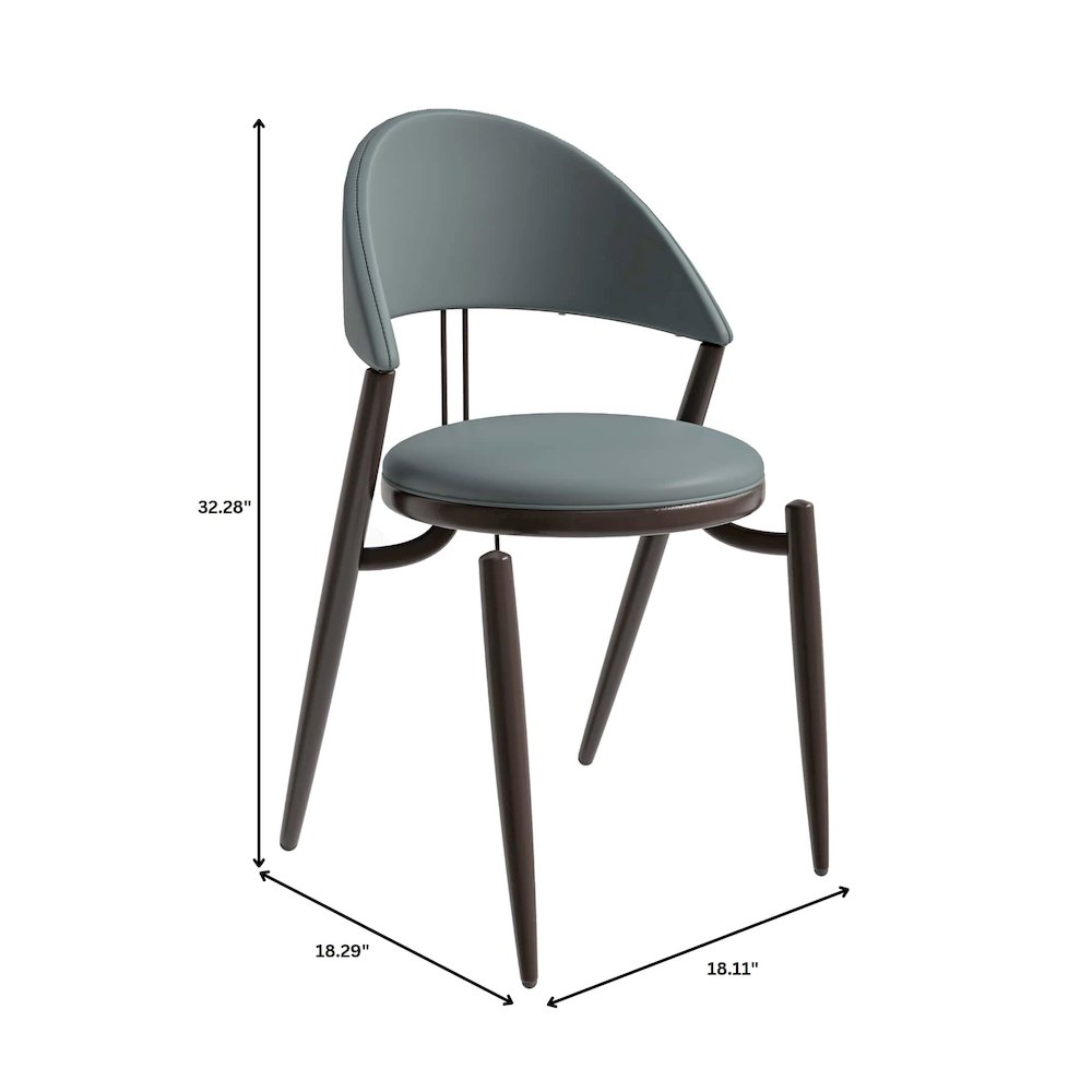 Venice Collection Modern Dining Chair In Black set of 4 in Light Grey. Picture 8