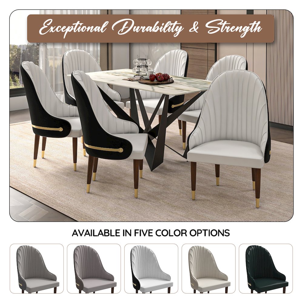 Elara Collection Wooden Dining Chair in Black/White. Picture 23