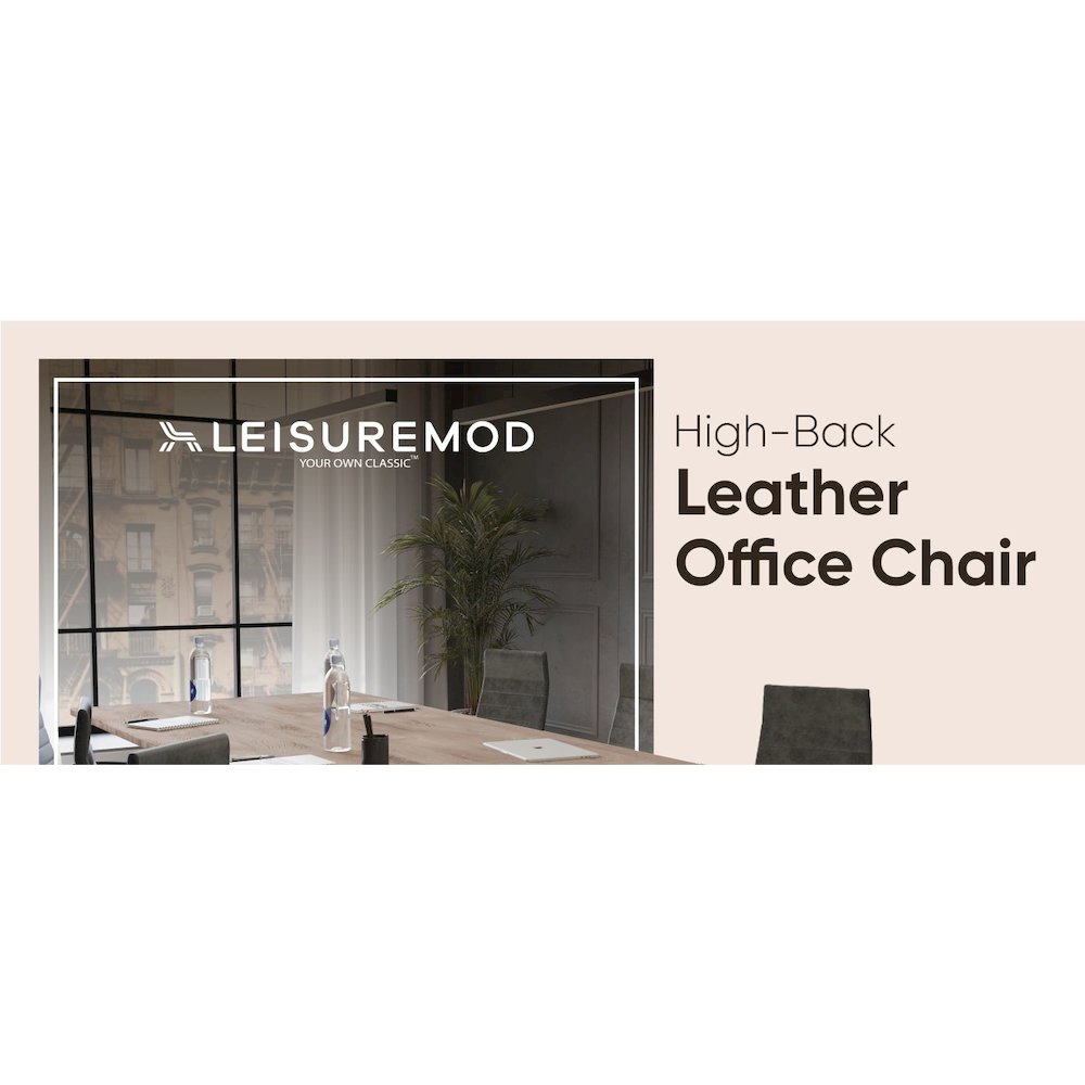 Hilton Leather Office Chair in Charcoal. Picture 30