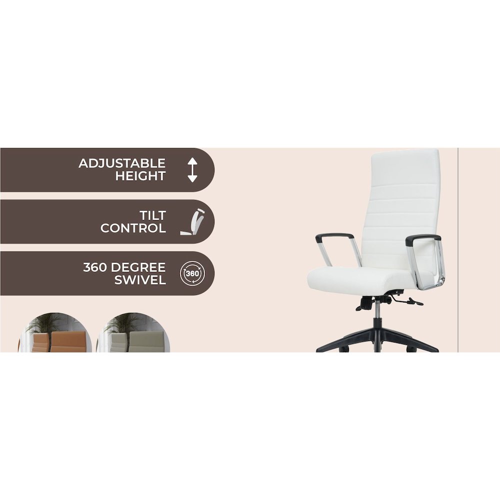 Hilton Modern High-Back Leather Office Chair. Picture 40