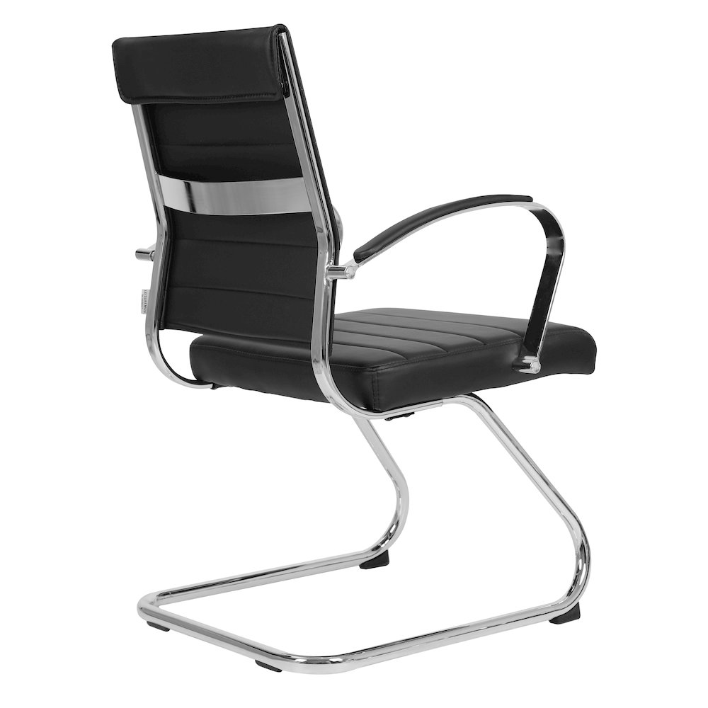 Benmar Home Leather Guest Office Chair in Black. Picture 15
