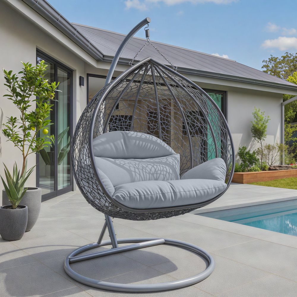 Recluse Collection Modern Outdoor Swing Chair. Picture 19