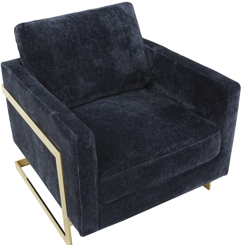 Lincoln Boucle Fabric Accent Armchair in Blue. Picture 18