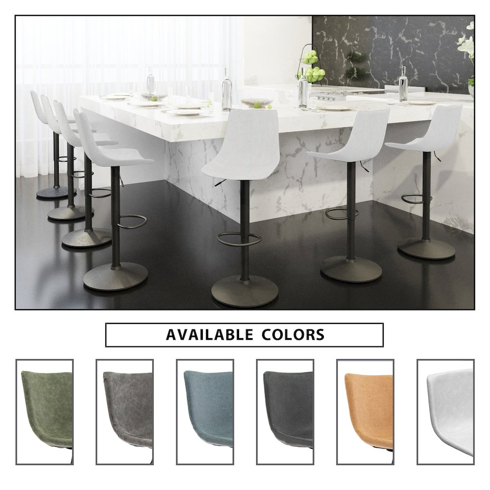 Tilbury Modern Adjustable Bar Stool in Light Grey. Picture 22