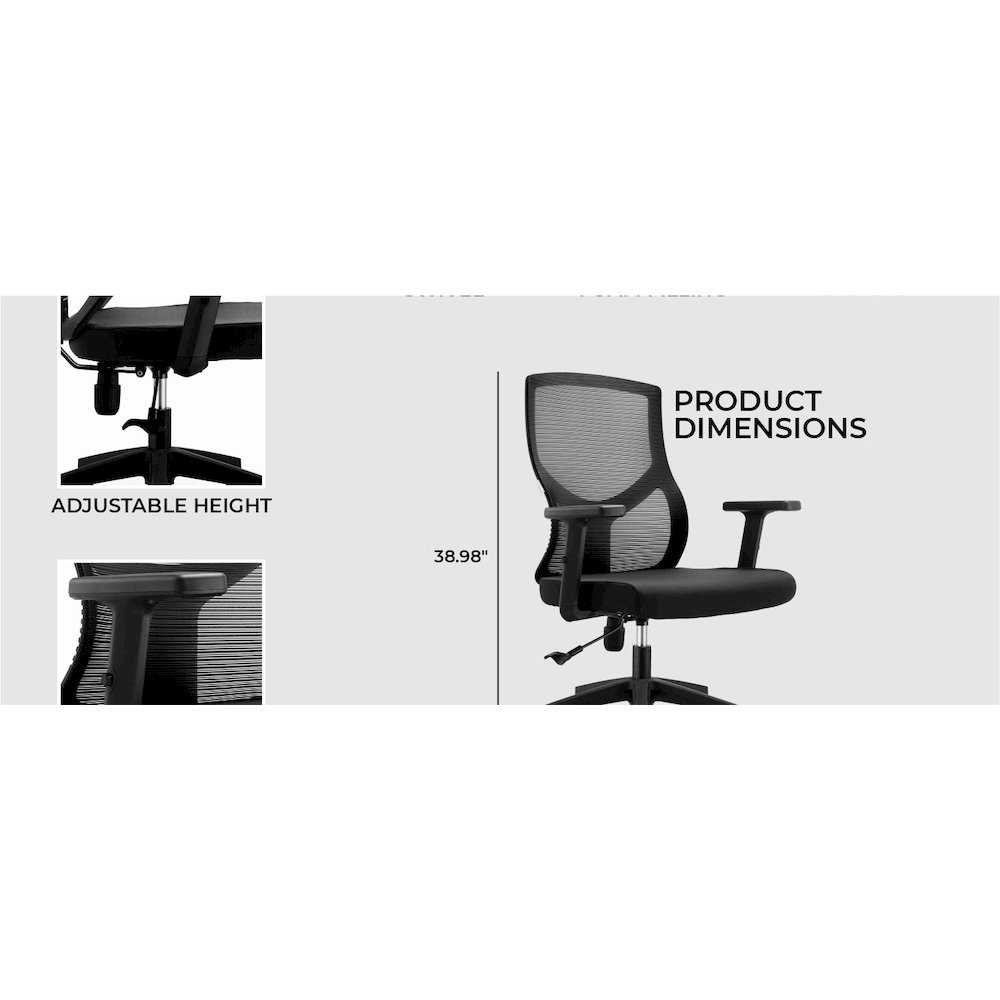 Office Glen Series Office Task Chair In Black. Picture 22