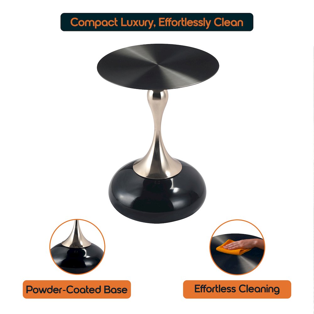 Savoy Collection Modern End Table In Shiny Black. Picture 9