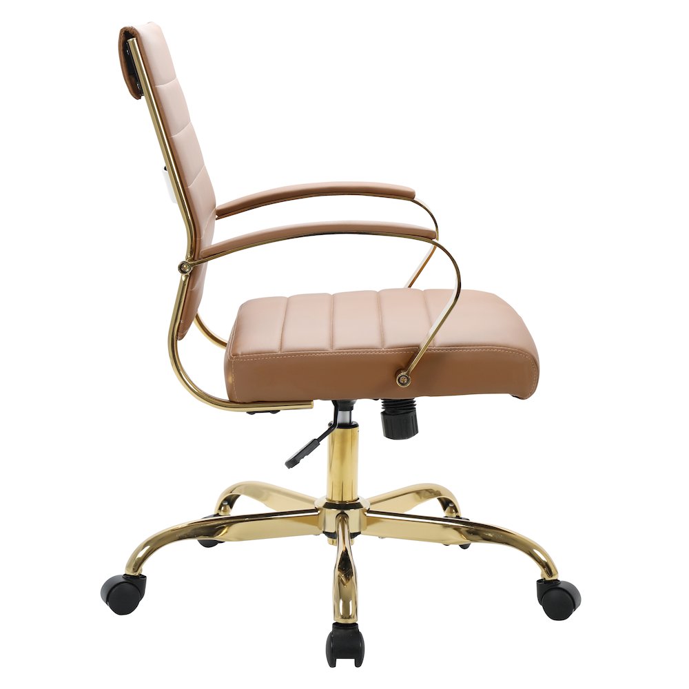 Benmar Home Leather Office Chair With Gold Frame. Picture 7