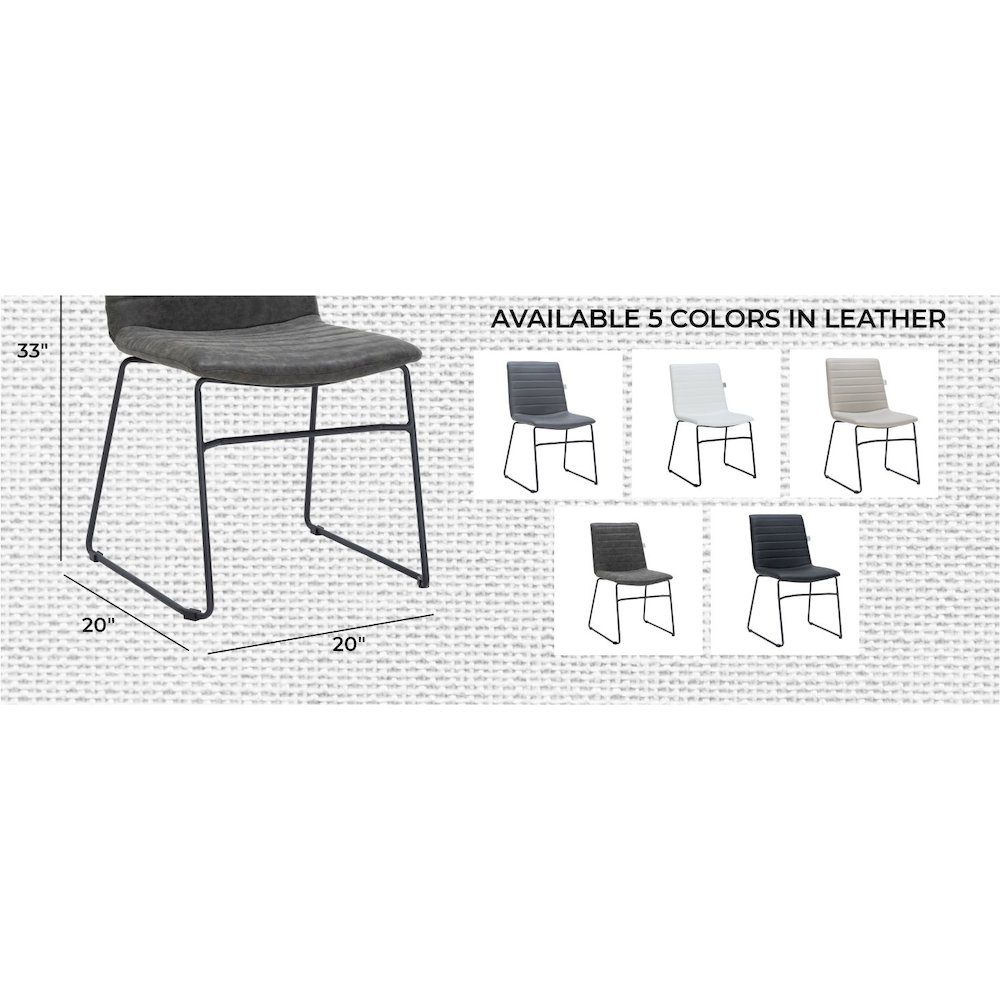 Zylar Series Office Guest Chair in Charcoal Leather. Picture 28