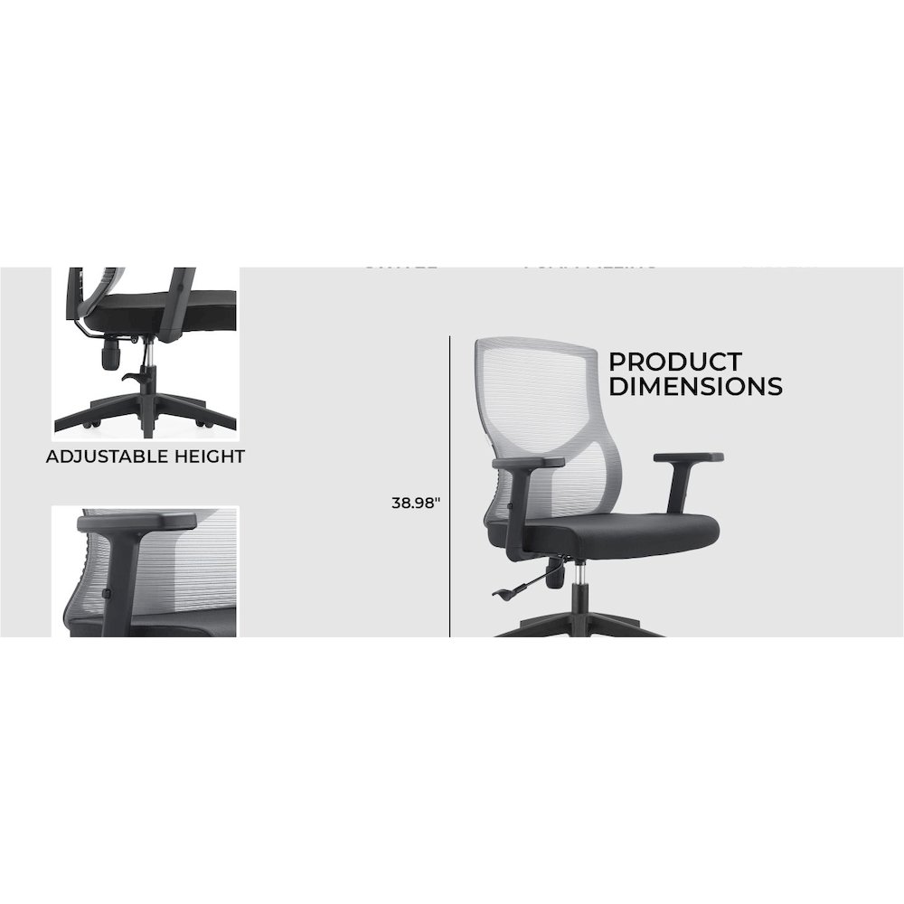 Office Glen Series Office Task Chair In Light Grey. Picture 36