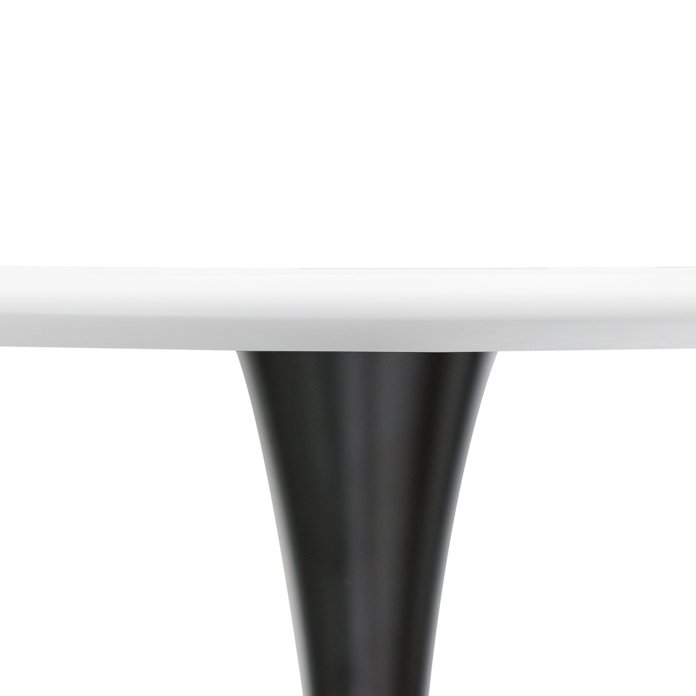 Leisyremod Bristol 27" Round Dining Table Black base with White top. Picture 20