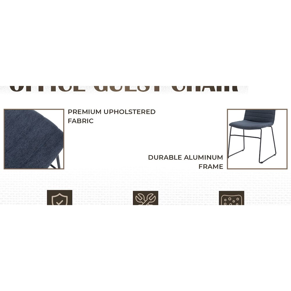 Zylar Series Office Guest Chair in Dark Blue Fabric. Picture 29