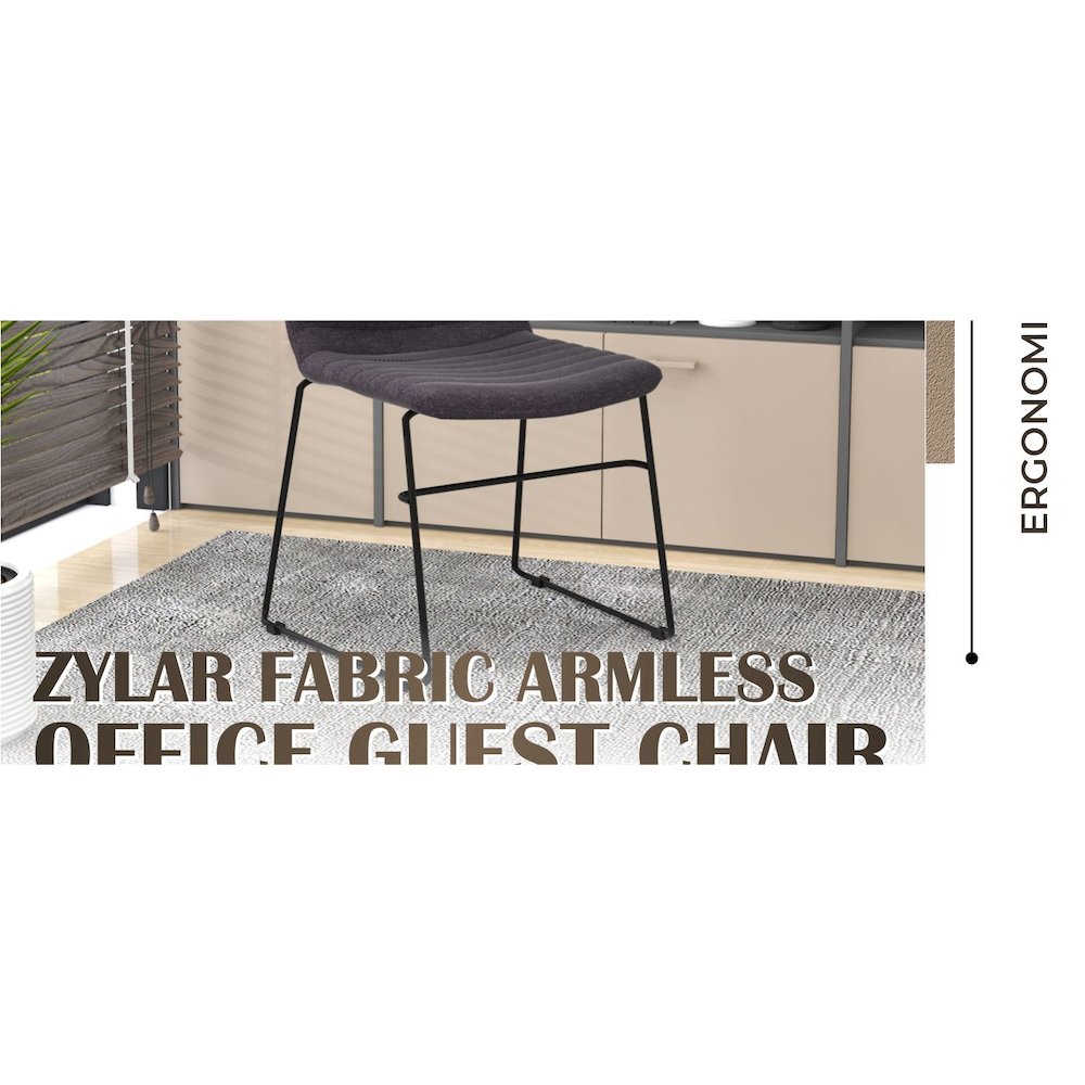 Zylar Series Office Guest Chair in Brown Fabric. Picture 30