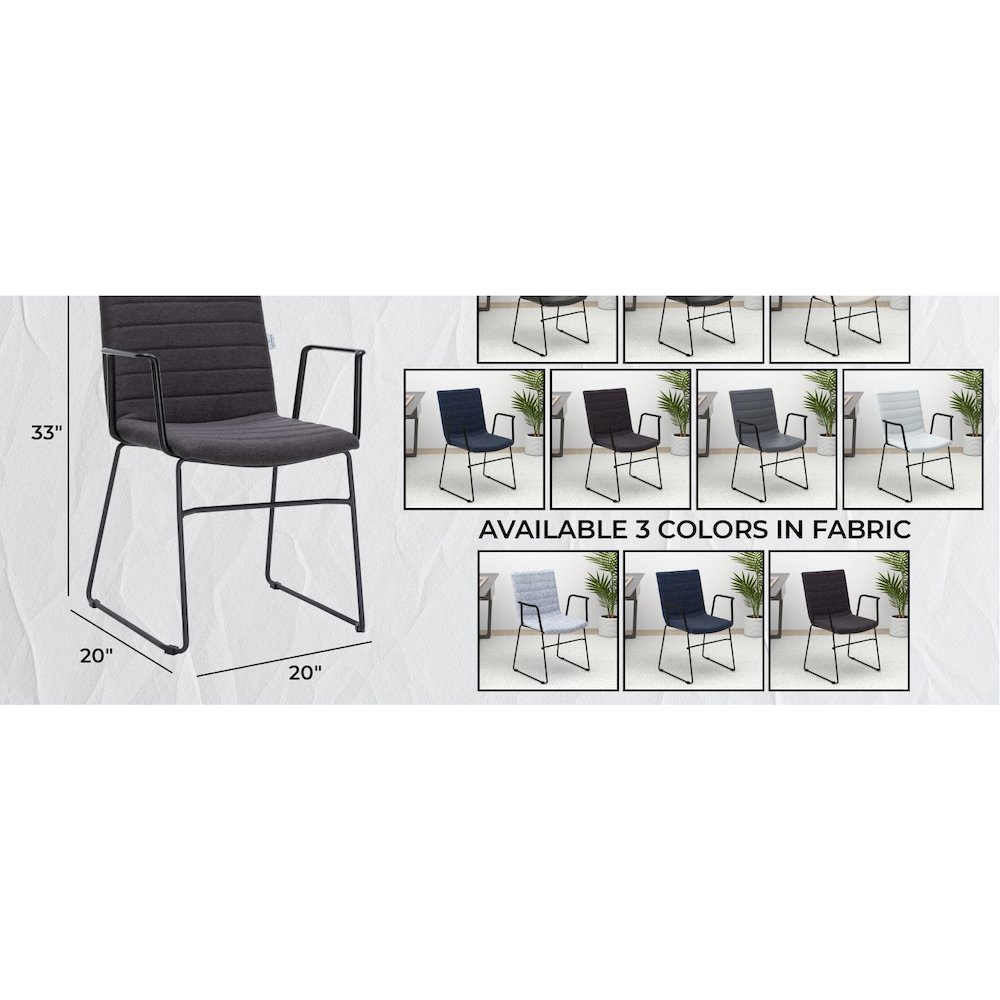 Zylar Series Office Guest Arm Chair in Brown Fabric. Picture 20