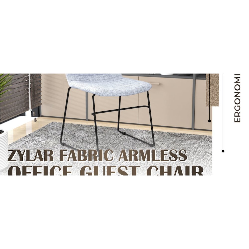 Zylar Series Office Guest Chair in Grey Fabric. Picture 31