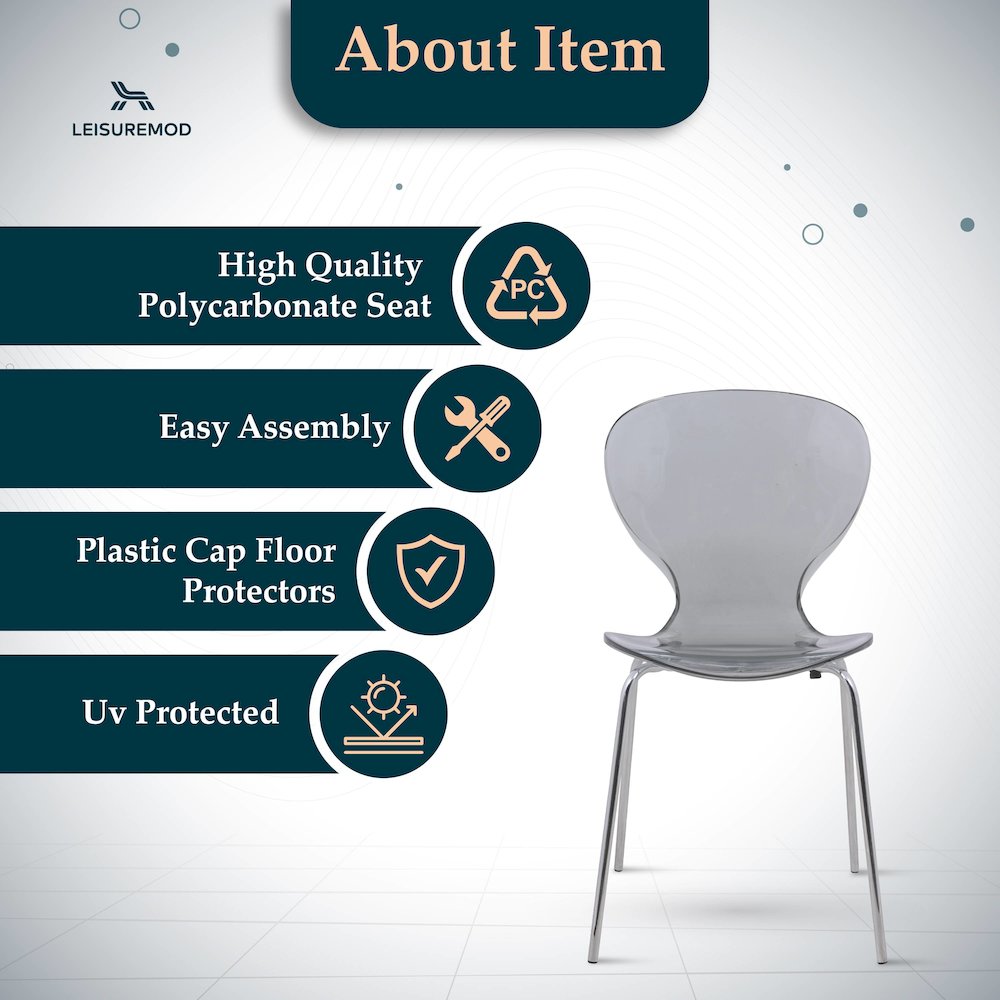 Modern Oyster Transparent Side Chair. Picture 6