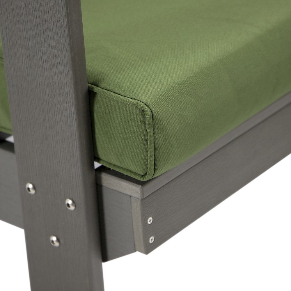 Alpine - Grey Loveseat - Dark Green Cushions. Picture 5