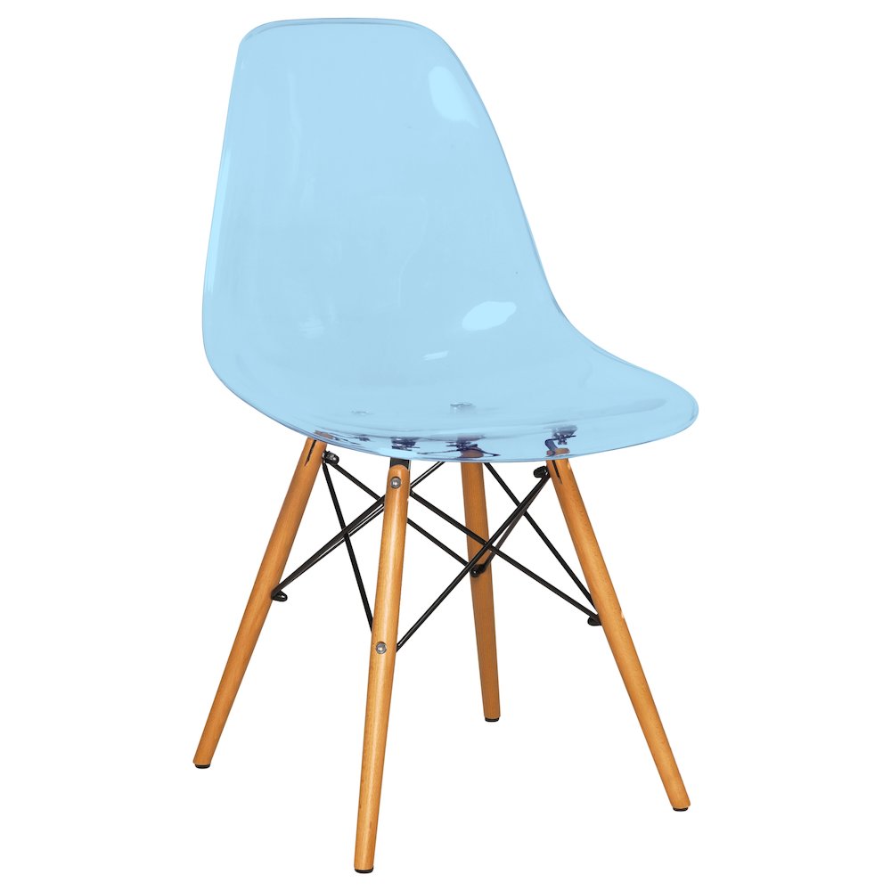 Dover 3-Piece Dining Set with Round Black MDF Top Bistro Table in Blue. Picture 3