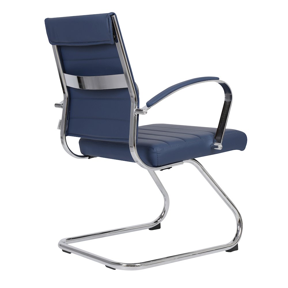 Benmar Home Leather Guest Office Chair in Charcoal. Picture 335