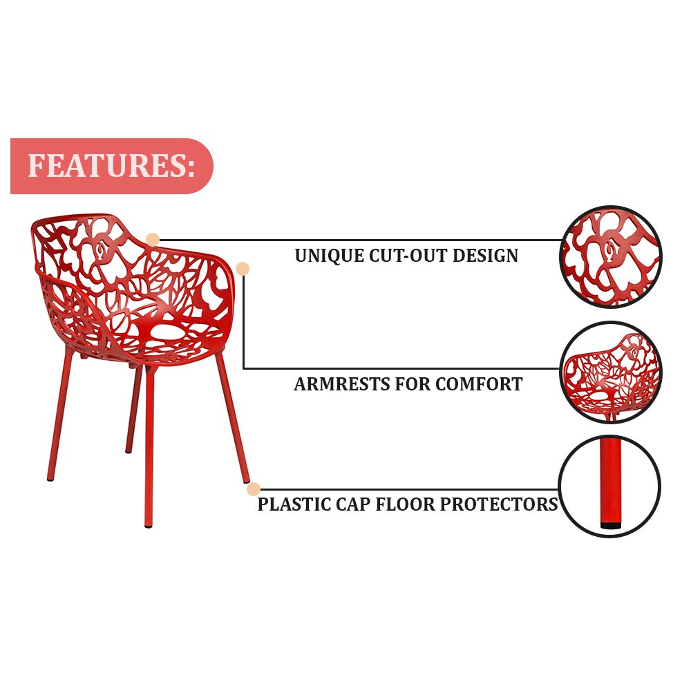 Modern Devon Aluminum Armchair, Set of 4. Picture 12