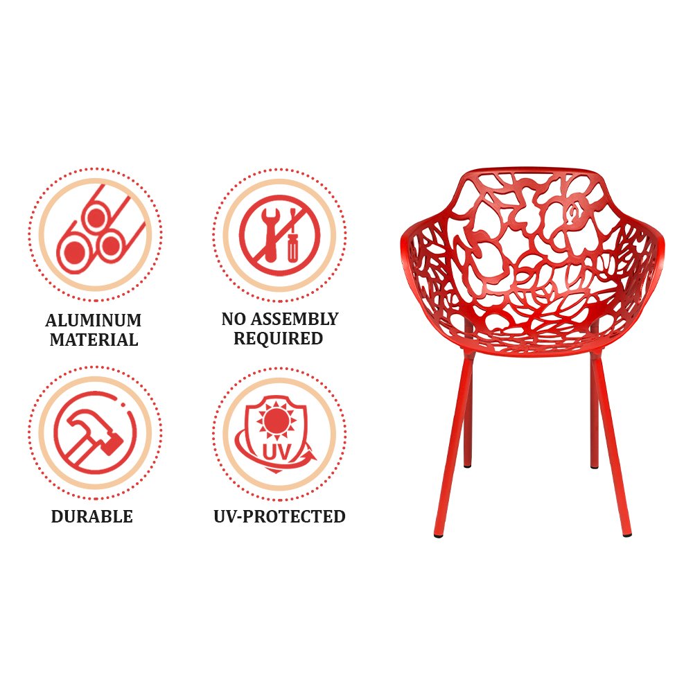 Modern Devon Aluminum Armchair, Set of 4. Picture 13