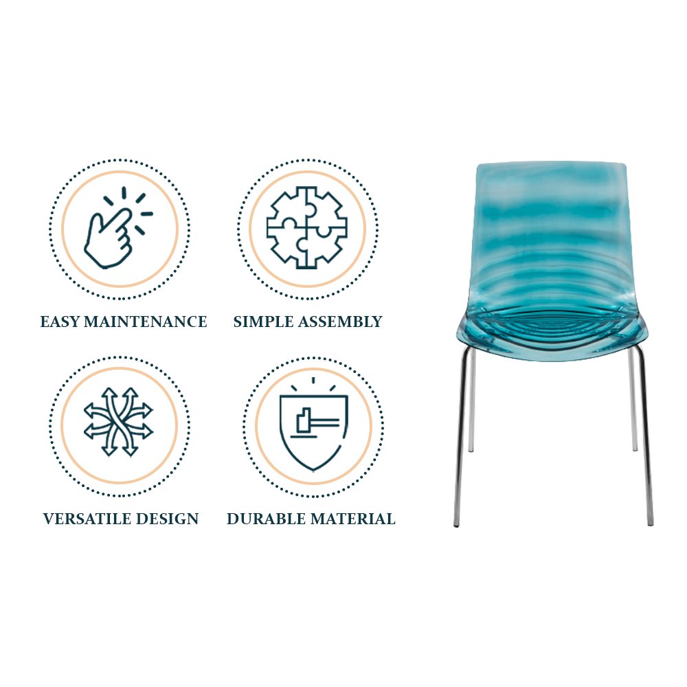 Astor Water Ripple Design Dining Chair Set of 4. Picture 12