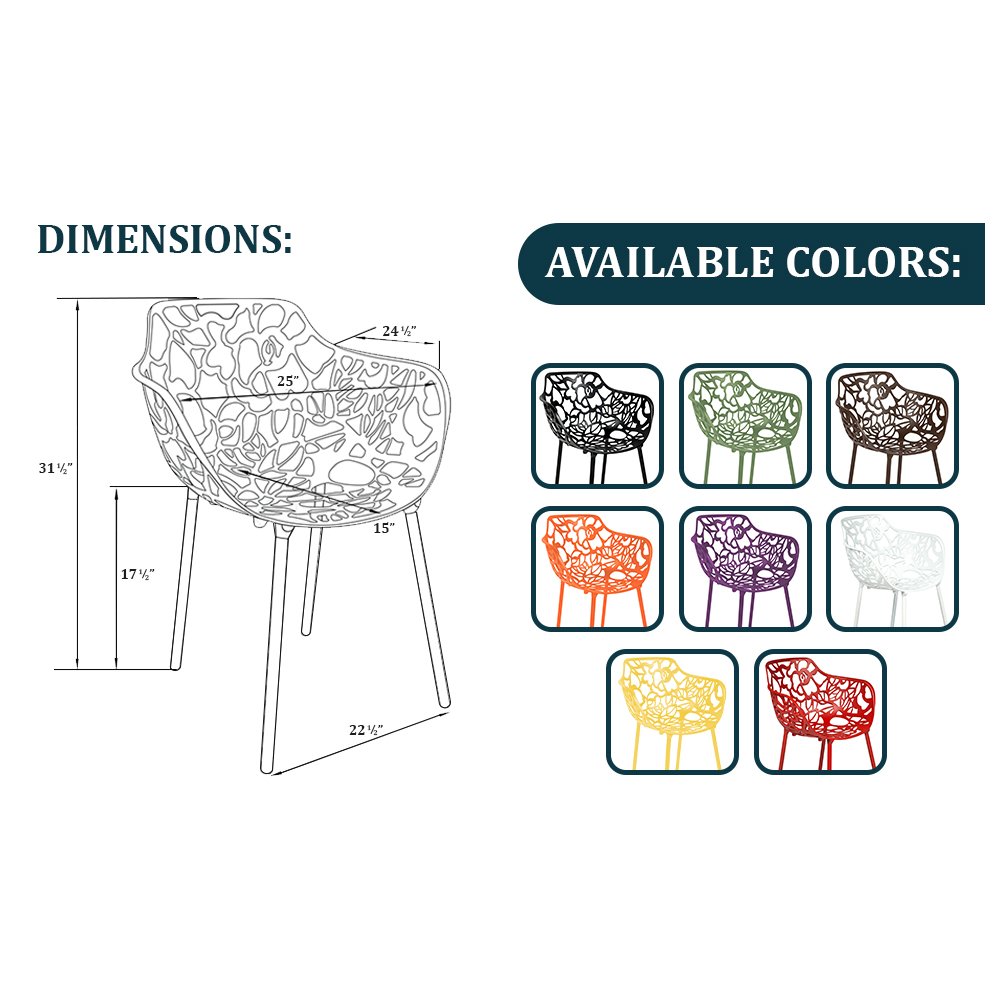 Modern Devon Aluminum Armchair, Set of 4. Picture 14