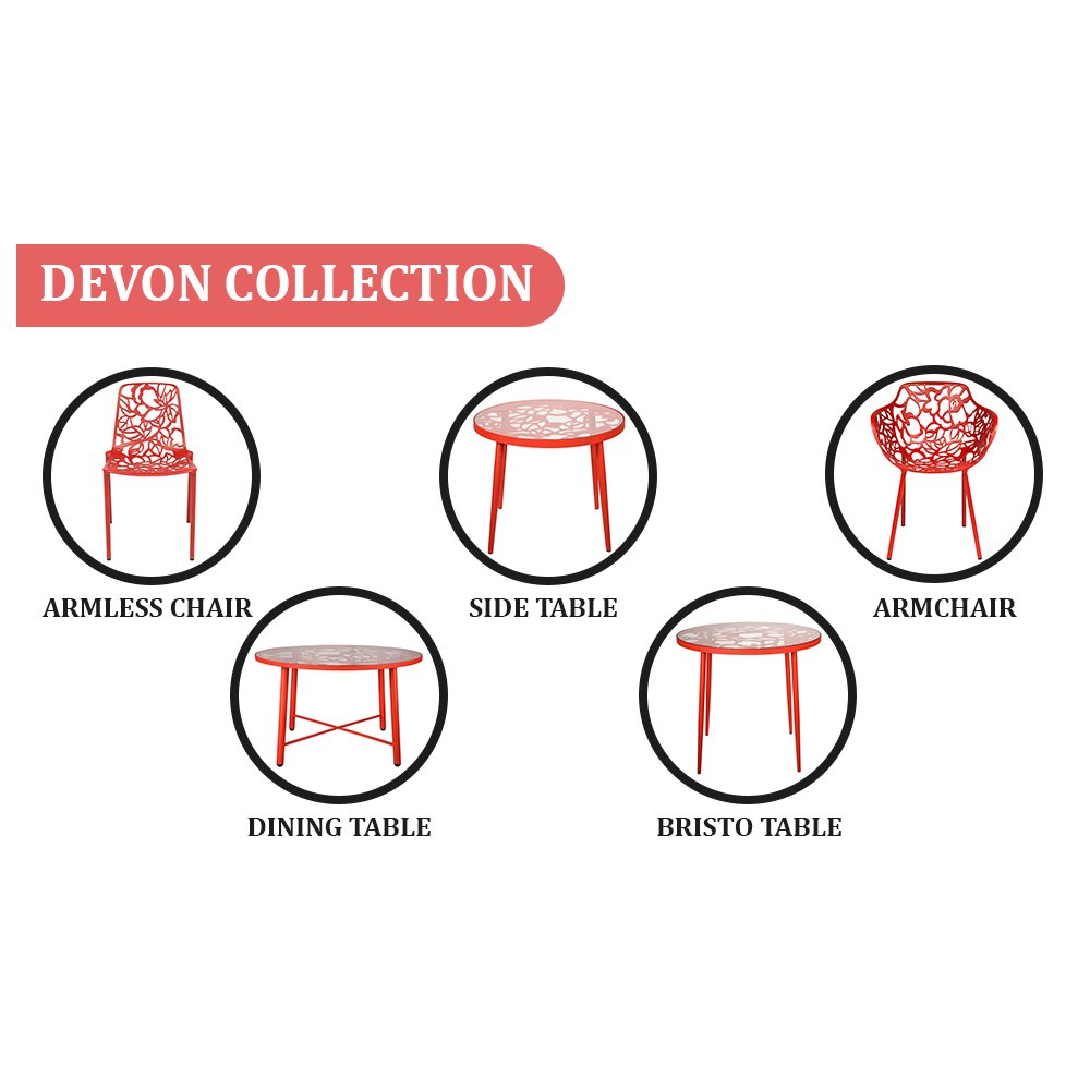 Modern Devon Aluminum Armchair, Set of 4. Picture 15