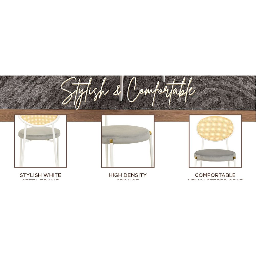 Vint Collection Modern 63" Bench In Light Grey Velvet. Picture 20